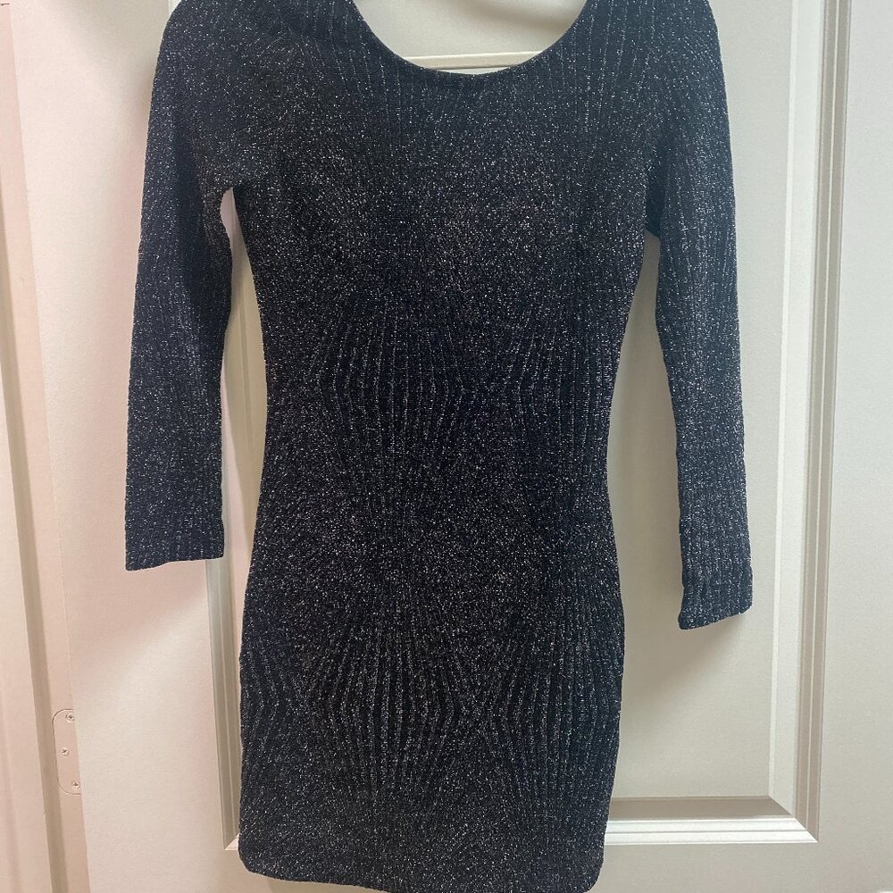 Ladies black/silver metallic dress